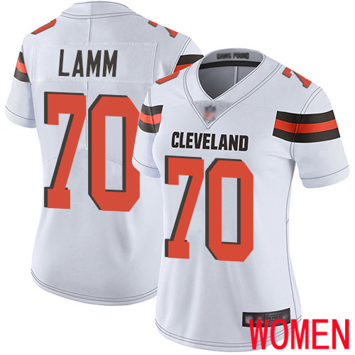 Cleveland Browns Kendall Lamm Women White Limited Jersey #70 NFL Football Road Vapor Untouchable